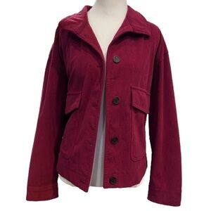 Anthropologie Avec Les Filles Cropped Jacket Boxy Corduroy Funnel Neck Size L